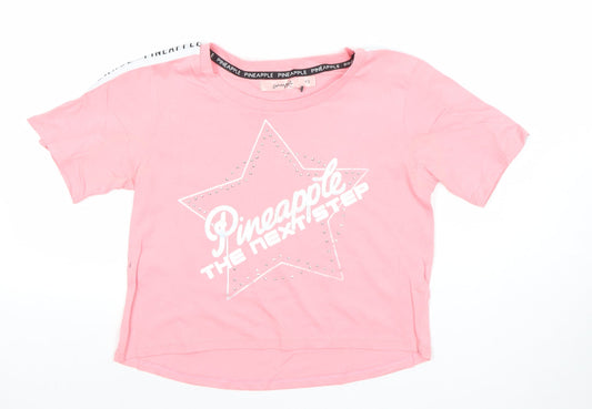 Girls UK Size 13 Years Pineapple Pink Basic T-Shirt