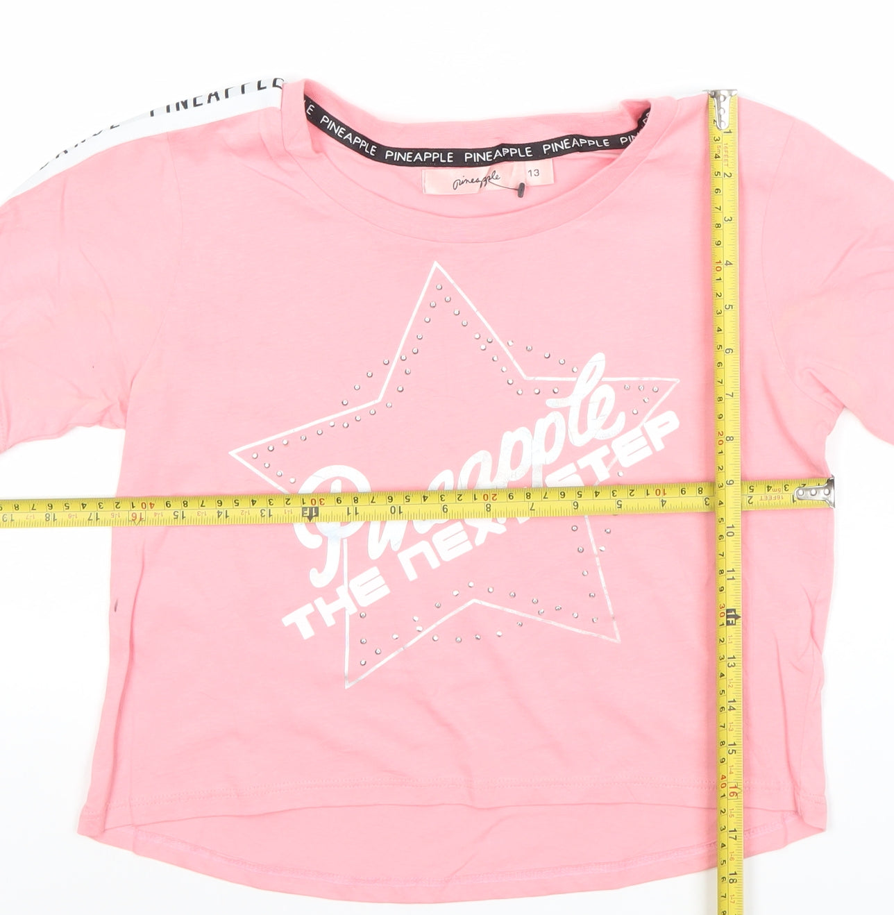 Girls UK Size 13 Years Pineapple Pink Basic T-Shirt