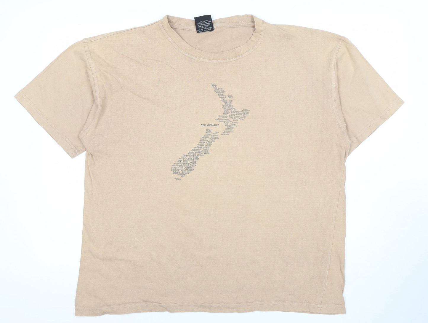 Mens UK Size L New Zealand Spirit Beige  T-Shirt
