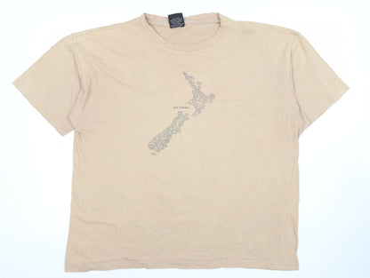 Mens UK Size L New Zealand Spirit Beige  T-Shirt