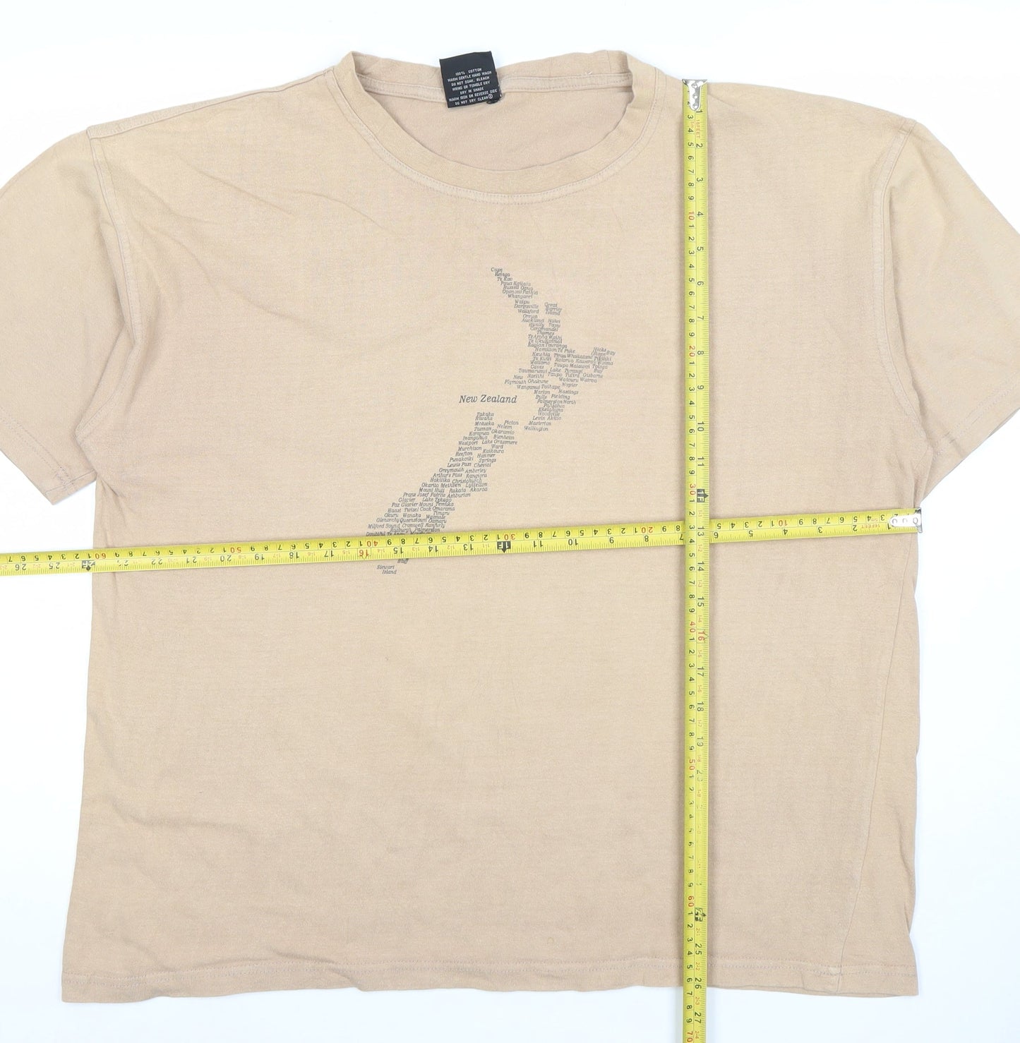 Mens UK Size L New Zealand Spirit Beige  T-Shirt