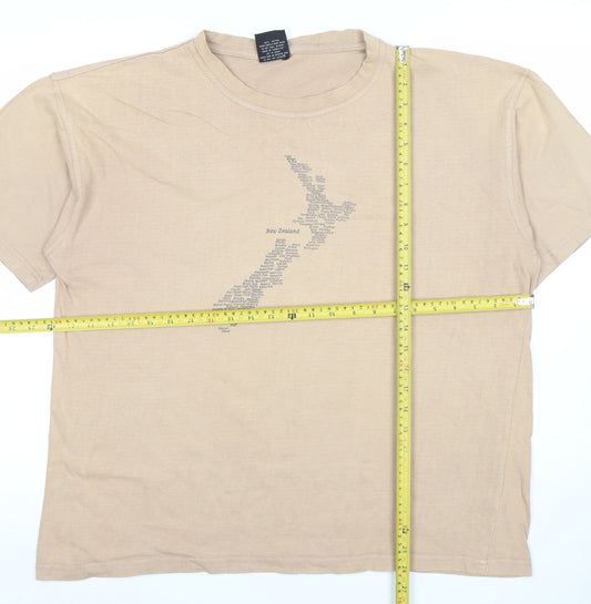 Mens UK Size L New Zealand Spirit Beige  T-Shirt