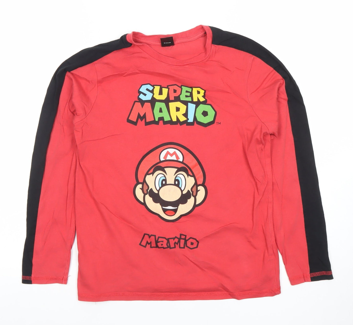 George Boys Red Super Mario Long Sleeve Graphic T-Shirt 10-11 Years