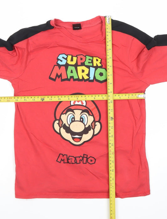 George Boys Red Super Mario Long Sleeve Graphic T-Shirt 10-11 Years