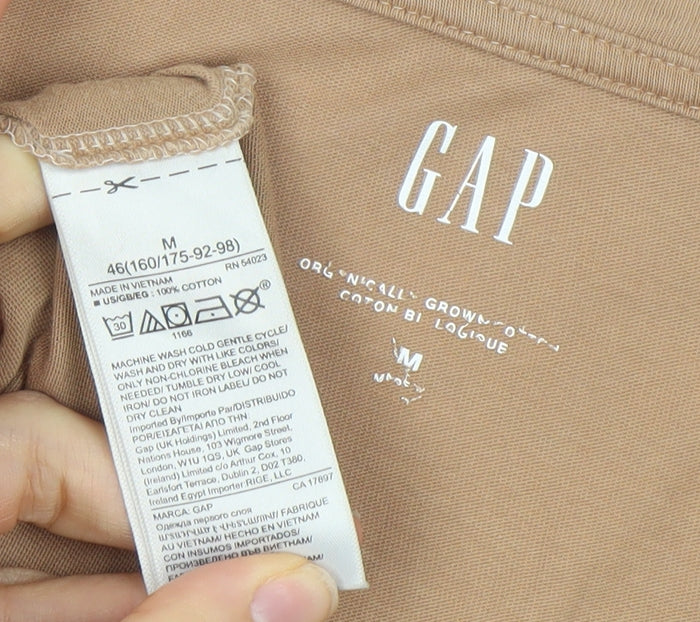 GAP Women’s Beige V-Neck Short Sleeve Cotton T-Shirt M