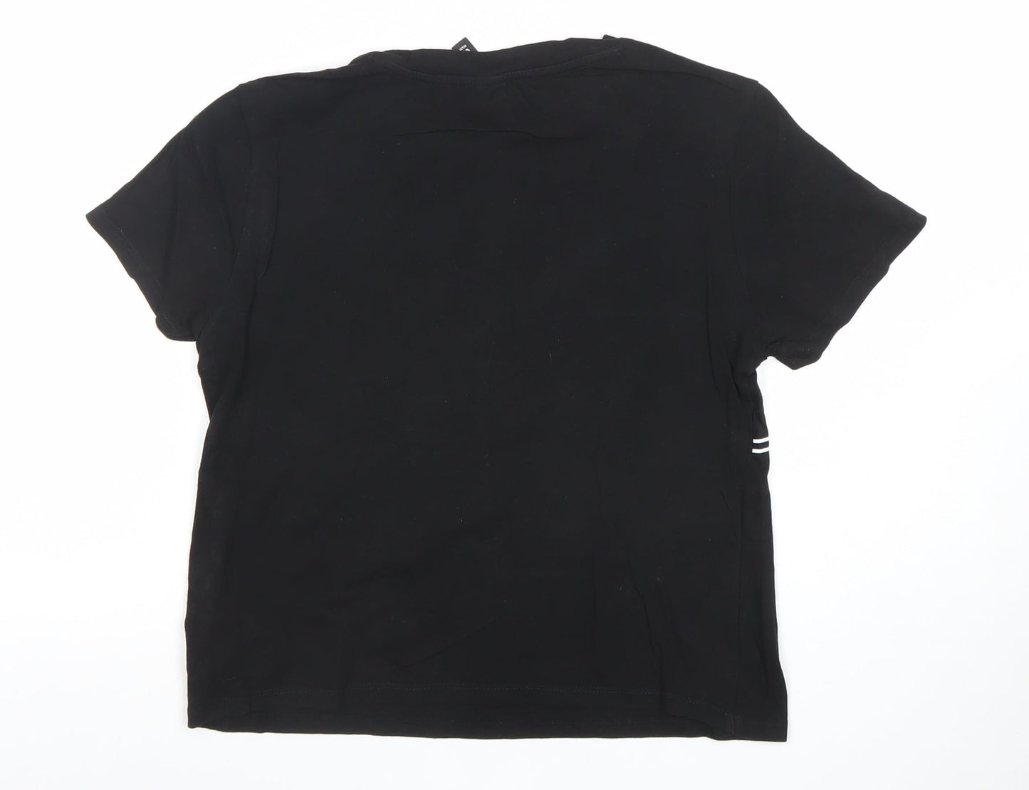 Womens UK Size XS H&M Divided Black Basic T-Shirt