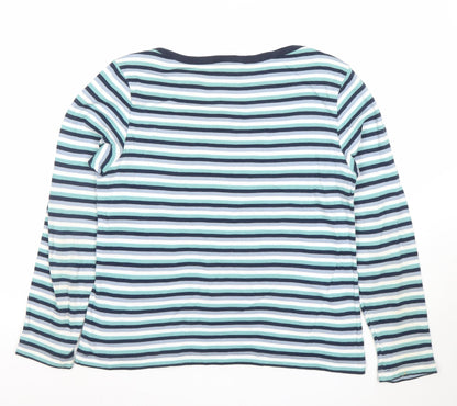 Womens UK Size 14 Colton Traders Blue Basic T-Shirt