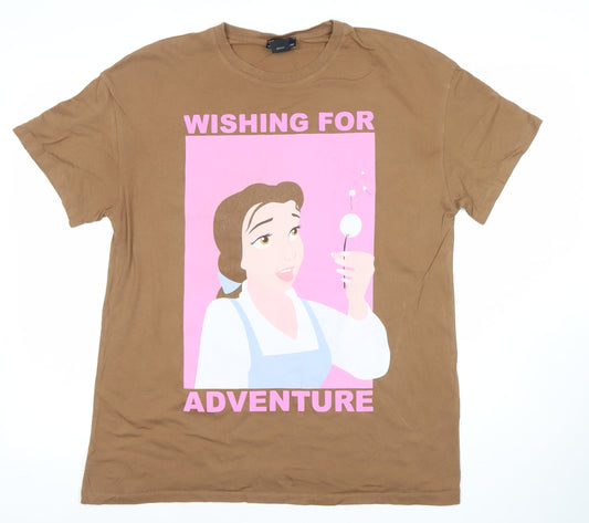 Bershka Women’s Brown Disney Adventure T-Shirt XS
