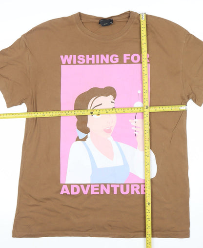 Bershka Women’s Brown Disney Adventure T-Shirt XS