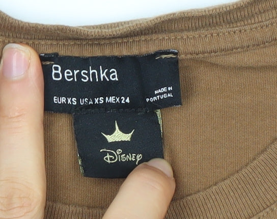 Bershka Women’s Brown Disney Adventure T-Shirt XS