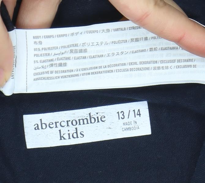 Boys UK Size 13-14 Years abercrombie kids Black Basic T-Shirt
