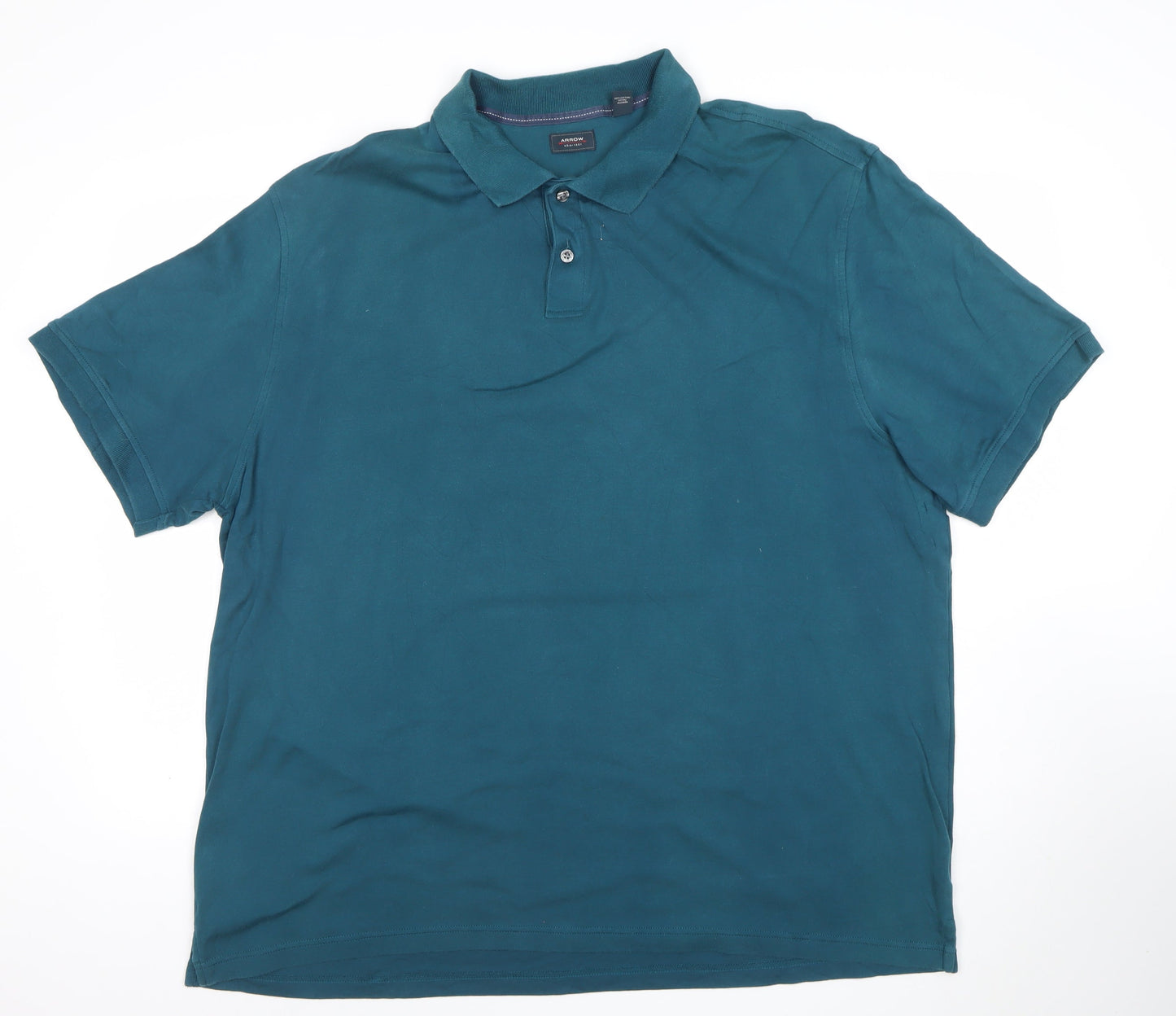 Arrow Men's Blue 2XL Cotton Polo Shirt Short Sleeve Casual Top