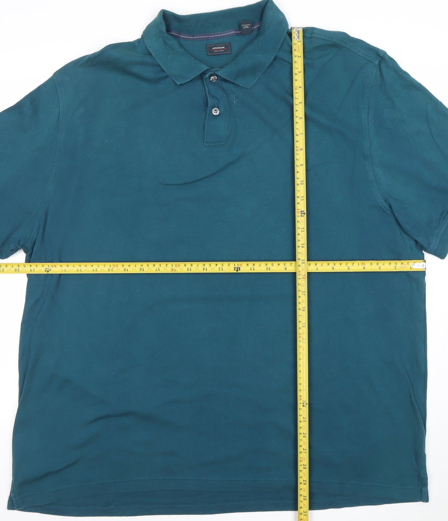 Arrow Men's Blue 2XL Cotton Polo Shirt Short Sleeve Casual Top