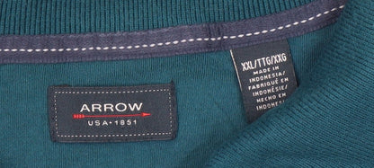 Arrow Men's Blue 2XL Cotton Polo Shirt Short Sleeve Casual Top