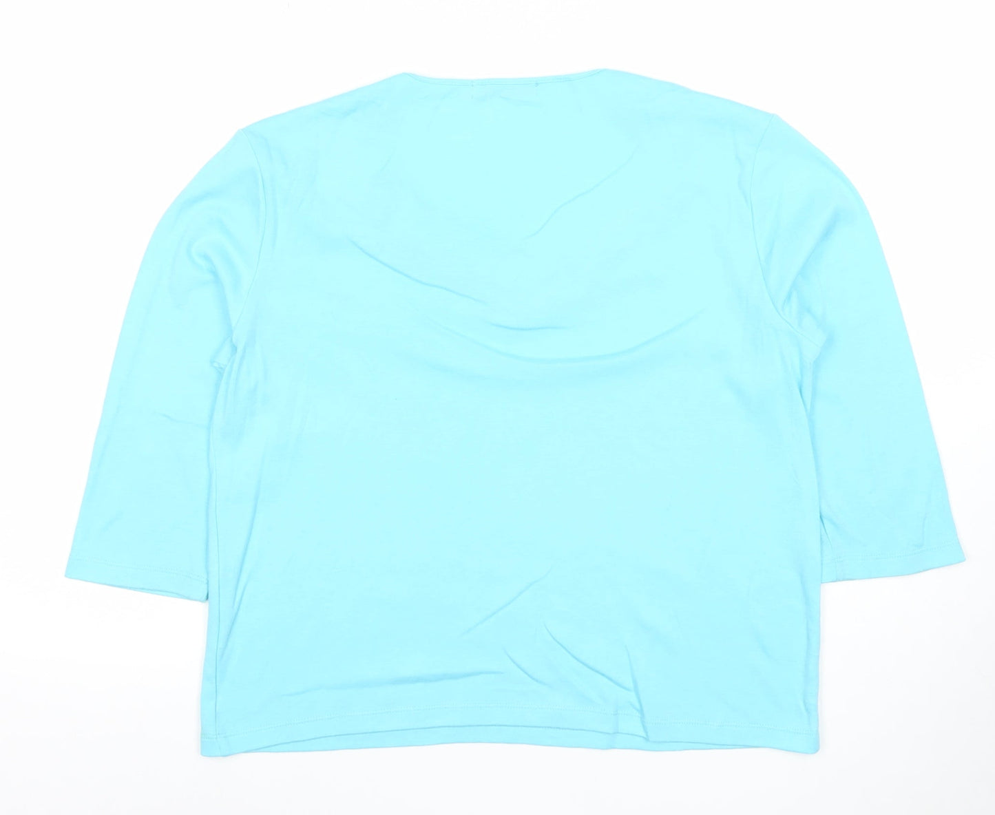Womens UK Size 14 Poppy Blue Basic T-Shirt