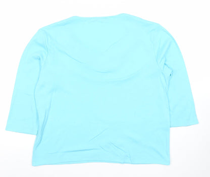 Womens UK Size 14 Poppy Blue Basic T-Shirt