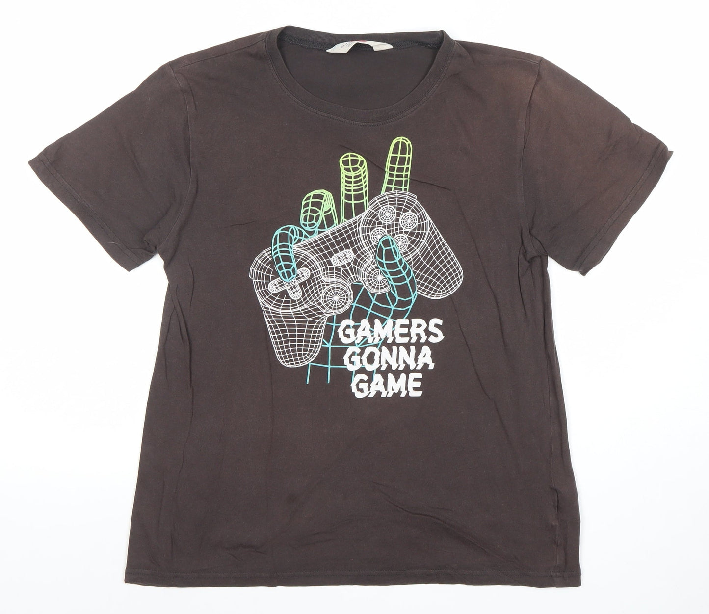 Boys UK Size 10-12 Years H&M Brown Basic T-Shirt