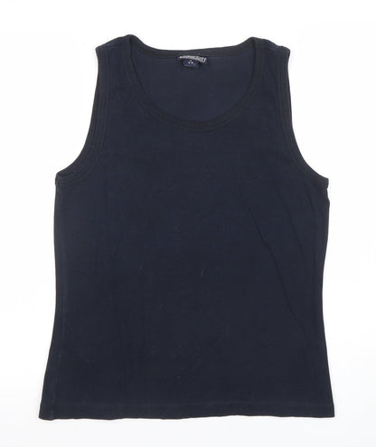 Lands' End Women's Black Cotton Tank Top Size S 6-8 Regular