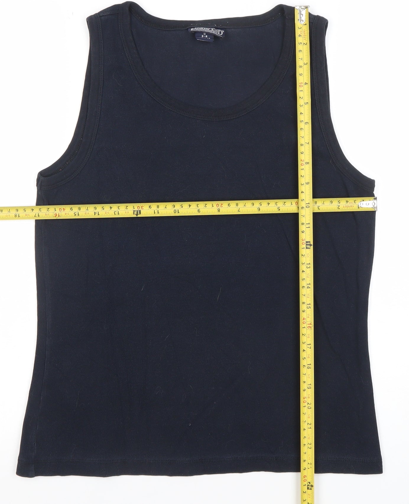 Lands' End Women's Black Cotton Tank Top Size S 6-8 Regular