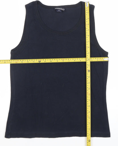 Lands' End Women's Black Cotton Tank Top Size S 6-8 Regular