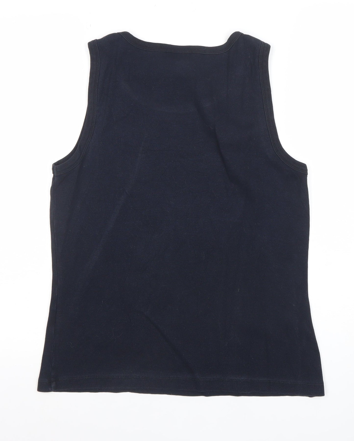 Lands' End Women's Black Cotton Tank Top Size S 6-8 Regular