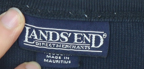 Lands' End Women's Black Cotton Tank Top Size S 6-8 Regular