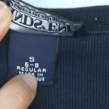 Lands' End Women's Black Cotton Tank Top Size S 6-8 Regular