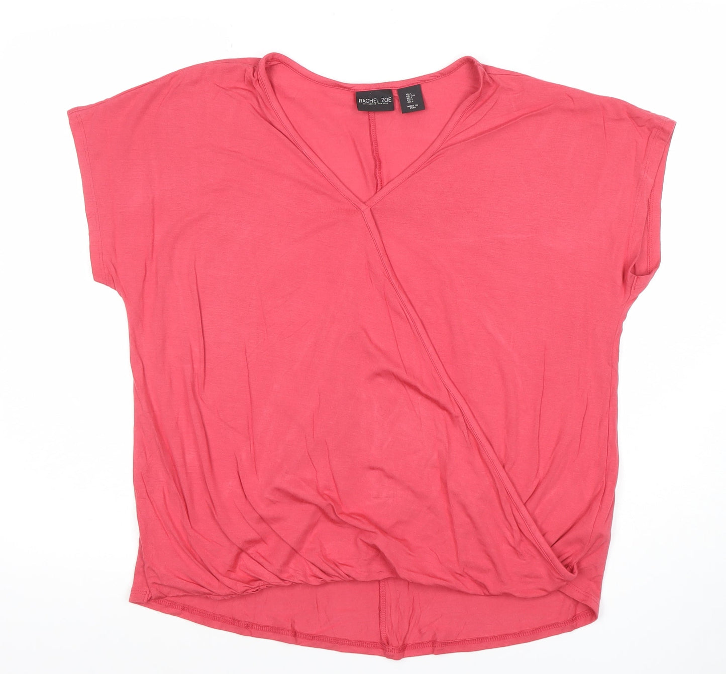 Womens UK Size L Rachel Zoe Pink Wrap Blouse