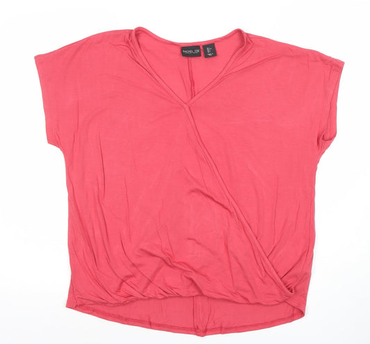 Womens UK Size L Rachel Zoe Pink Wrap Blouse