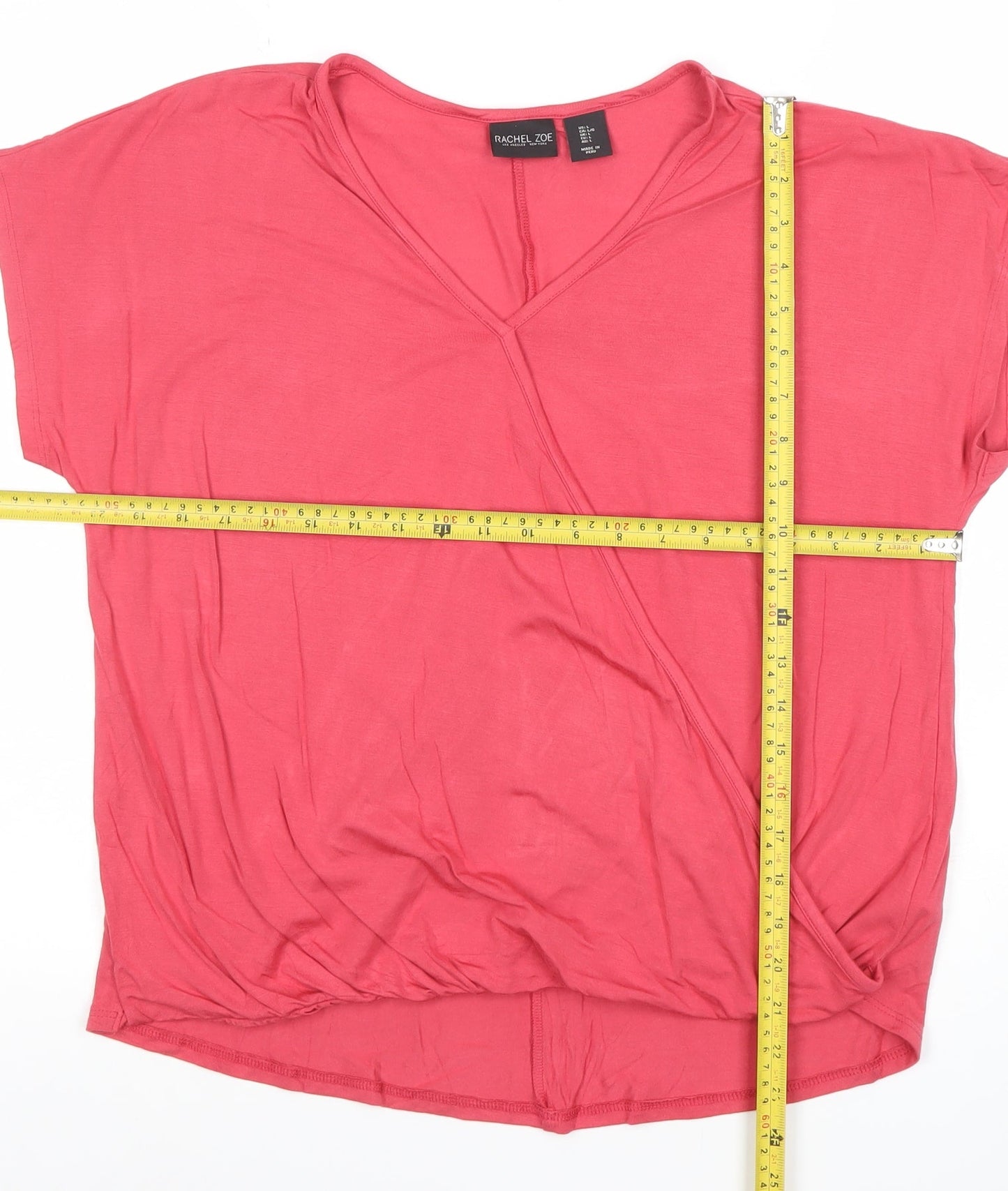 Womens UK Size L Rachel Zoe Pink Wrap Blouse