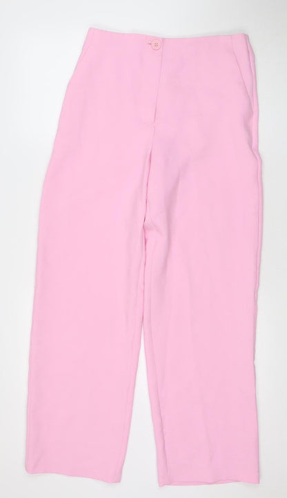 Primark Women Pink Size 12 Polyester Straight Trousers