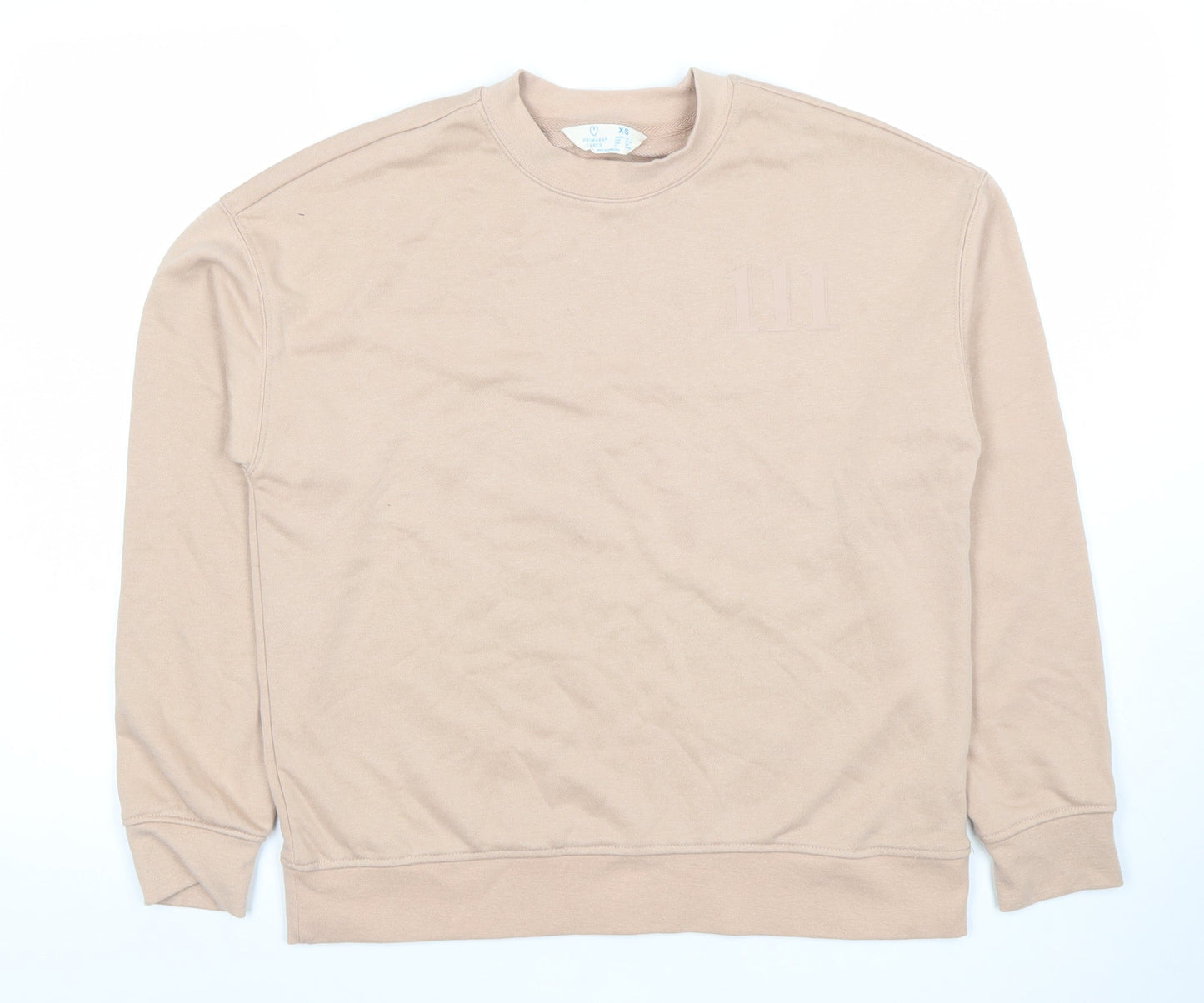 Womens UK Size XS Primark Beige Pullover Sweatshirt