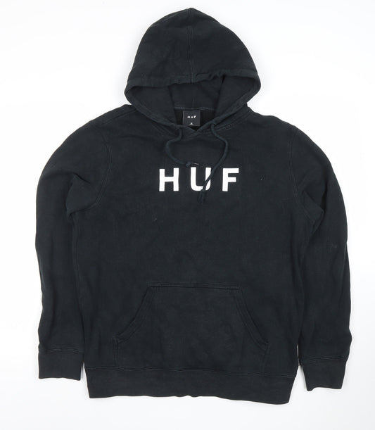 Mens UK Size M HUF Black Pullover Hoodie