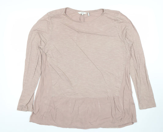 FatFace Womens Beige Long Sleeve Tunic Top Size 14 Viscose Casual