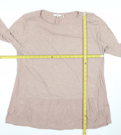 FatFace Womens Beige Long Sleeve Tunic Top Size 14 Viscose Casual