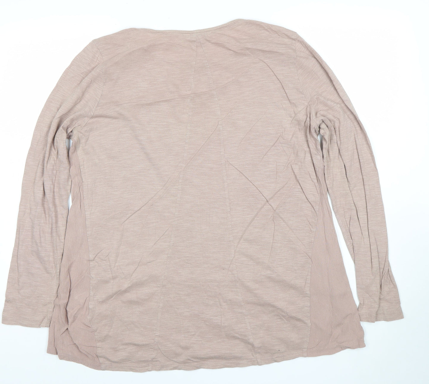 FatFace Womens Beige Long Sleeve Tunic Top Size 14 Viscose Casual