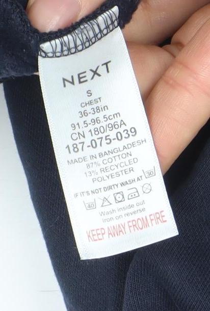 Mens UK Size S NEXT Blue Full Zip Hoodie