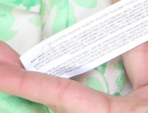 Primark Women Green Floral Button-Up Blouse Size 12 Polyester