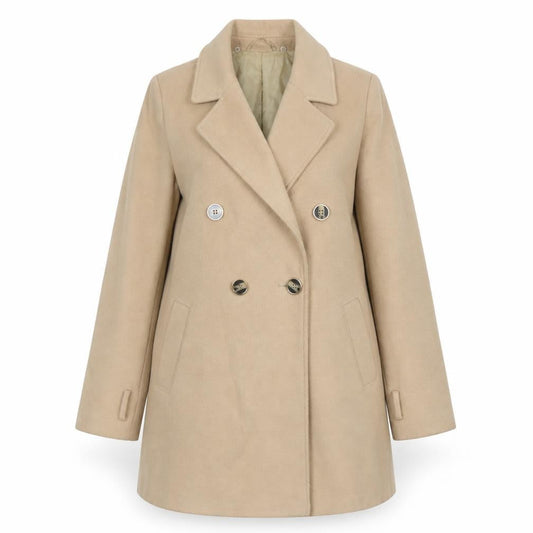 River Island Women’s Beige Wool Blend Pea Coat Size 10
