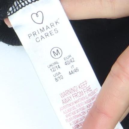 Primark Women Black M Pullover Hoodie Cotton Blend Casual