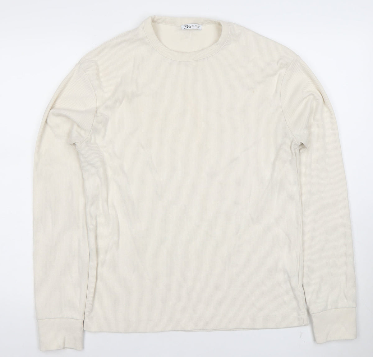 Mens UK Size S Zara Beige Pullover Sweatshirt