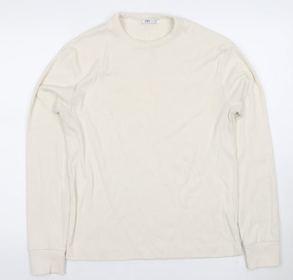 Mens UK Size S Zara Beige Pullover Sweatshirt