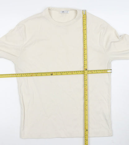 Mens UK Size S Zara Beige Pullover Sweatshirt