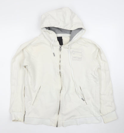 Womens UK Size XL G-Star RAW White Full Zip Hoodie