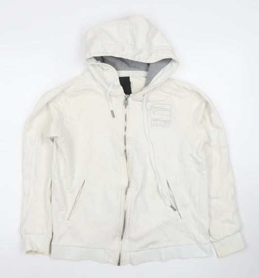 Womens UK Size XL G-Star RAW White Full Zip Hoodie
