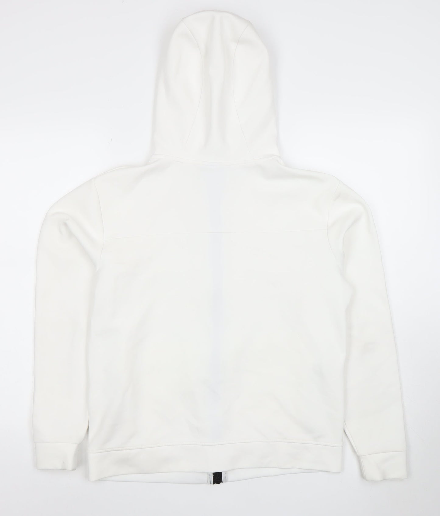 Zara Men White S Full Zip Hoodie Lightweight Adjustable Hood