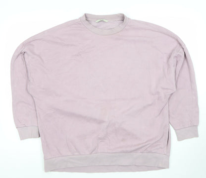 George Women Pink Pullover Sweatshirt Size S Cotton Blend