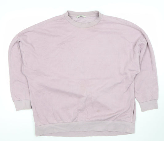 George Women Pink Pullover Sweatshirt Size S Cotton Blend