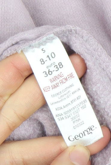 George Women Pink Pullover Sweatshirt Size S Cotton Blend