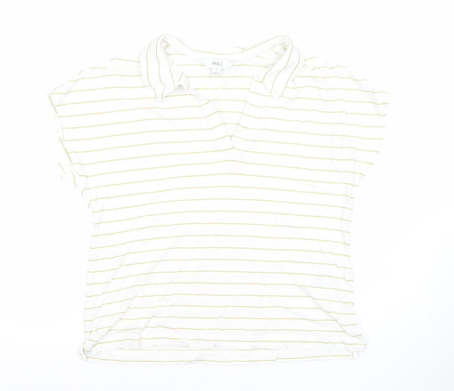Womens UK Size 10 Marks and Spencer White Tunic Polo